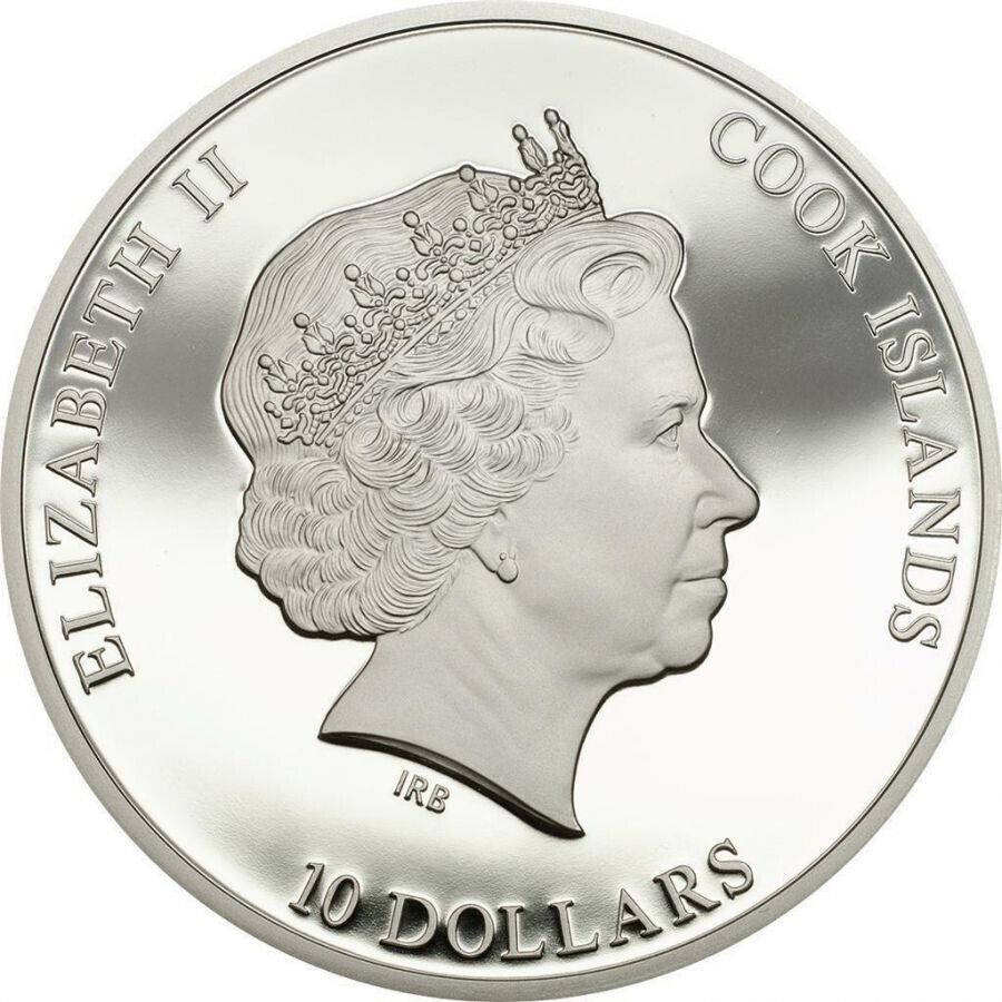 50g Silver Coin 2014 $10 Cook Islands Discover The Evolution - Nano Life Proof