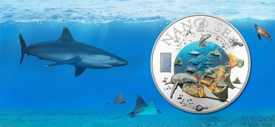 50g Silver Coin 2014 $10 Cook Islands Dive Into The Blue Planet - Nano Sea Proof-classypw.com-3