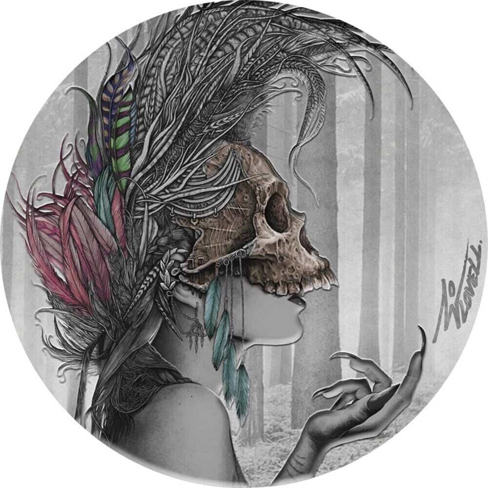 50g Silver Coin 2019 Niue $2 Dark Beauties Evanesca Ultra High Relief Antiqued-classypw.com-1