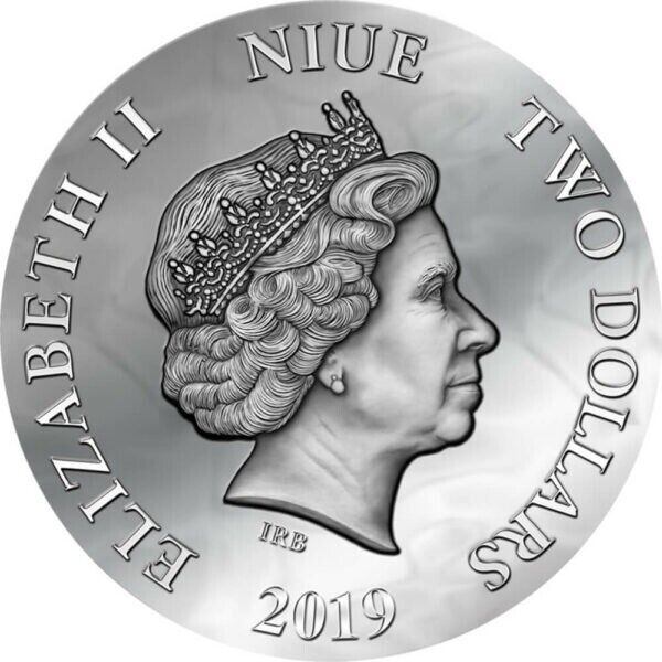 50g Silver Coin 2019 Niue $2 Dark Beauties Evanesca Ultra High Relief Antiqued-classypw.com-2