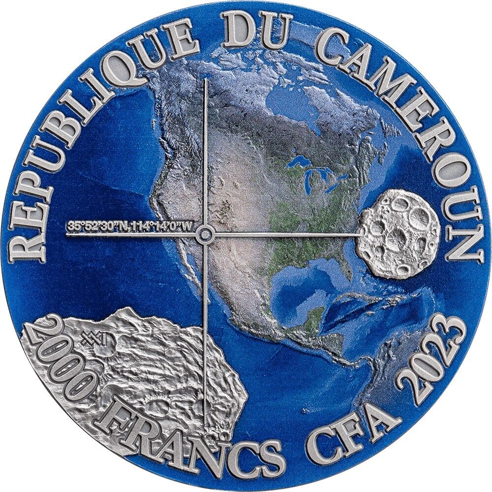 50g Silver Coin 2023 Cameroon 2000 Francs CFA Meteorite Geography - Gold Basin-classypw.com-2
