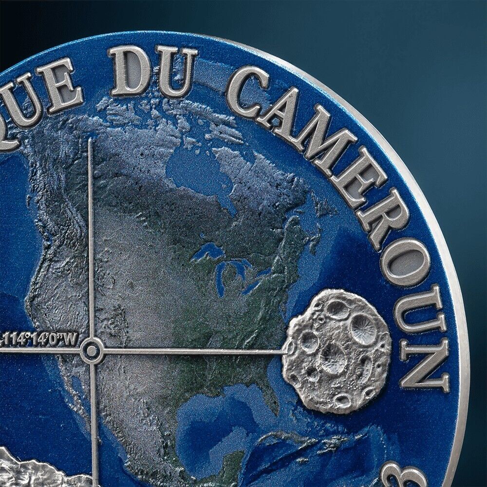 50g Silver Coin 2023 Cameroon 2000 Francs CFA Meteorite Geography - Gold Basin-classypw.com-6