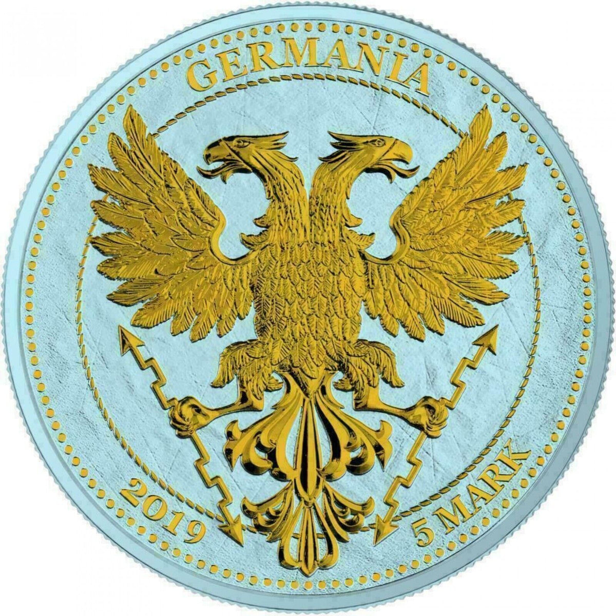 6 - 1 Oz Silver Coin 2019 5 Mark Germania Oak Leaf Bejeweled Gingerbread Man Set-classypw.com-4