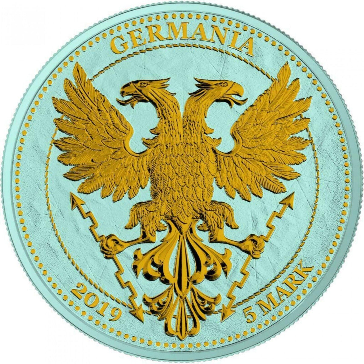 6 - 1 Oz Silver Coin 2019 5 Mark Germania Oak Leaf Bejeweled Gingerbread Man Set-classypw.com-7