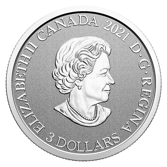 7.96g Silver Coin 2021 $3 Canada Floral Emblems of Canada: Alberta Wild Rose-classypw.com-2