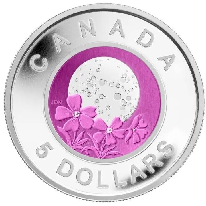8.5g Sterling Silver &amp; Niobium Coin 2012 Canada Algonquin April Full Pink Moon