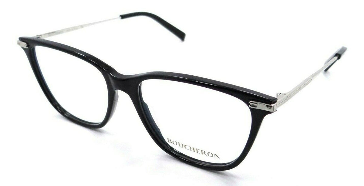 Boucheron Eyeglasses Frames BC0037O 001 52-16-140 Black / Silver Made in Italy-889652065564-classypw.com-1