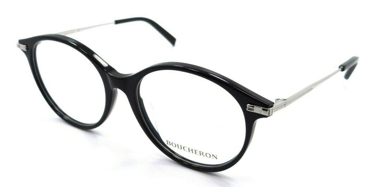Boucheron Eyeglasses Frames BC0038OA 001 53-17-145 Black / Silver Asian Fit-889652065687-classypw.com-1