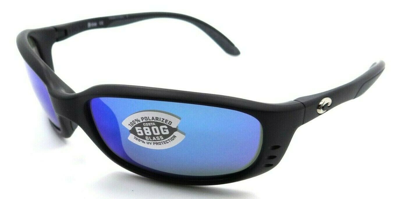 Costa Del Mar Sunglasses Brine 59-18-130 Matte Black / Blue Mirror 580G Glass-0097963041232-classypw.com-1