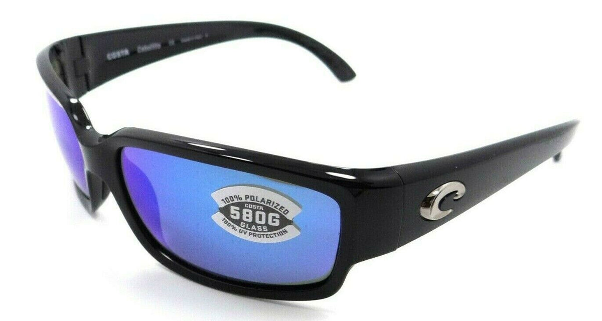 Costa Del Mar Sunglasses Caballito 59-15-134 Shiny Black/ Blue Mirror 580G Glass-0097963465175-classypw.com-1