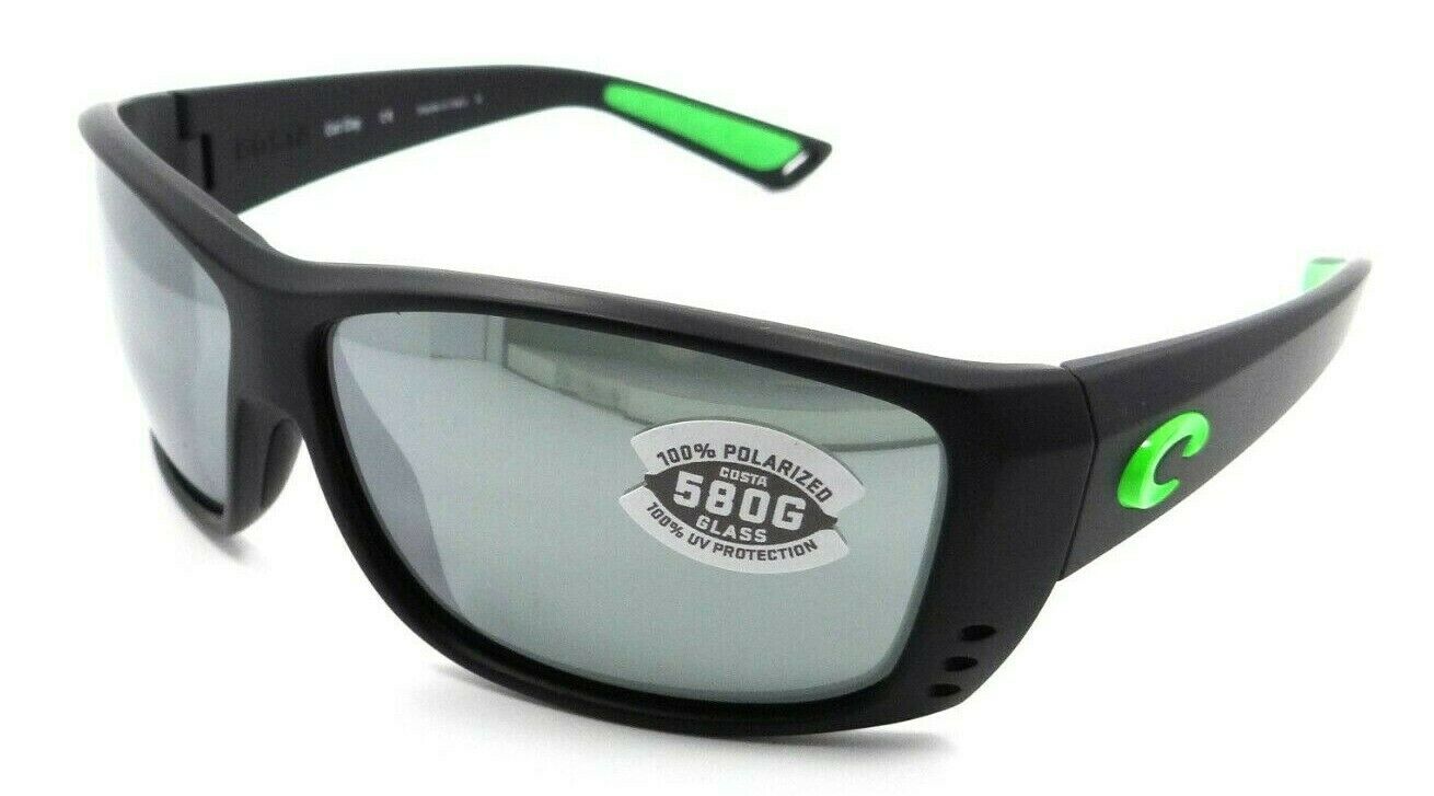 Costa Del Mar Sunglasses Cat Cay Matte Black Green Logo/ Gray Silver Mirror 580G-097963667005-classypw.com-1