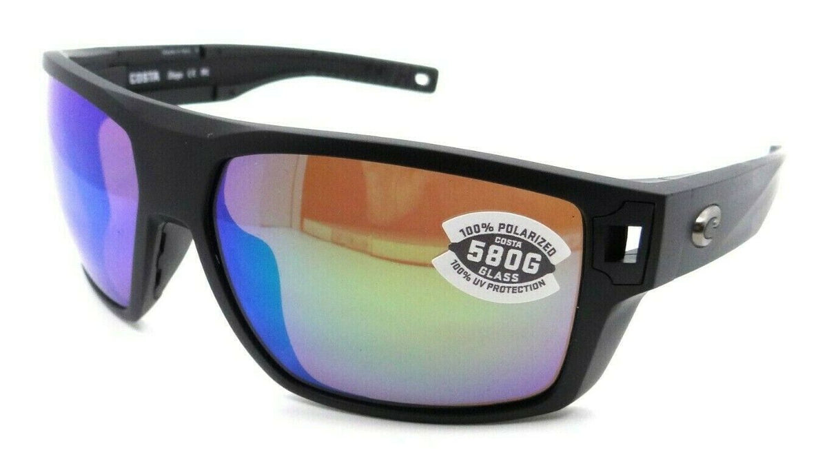Costa Del Mar Sunglasses Diego 62-14-113 Matte Black / Green Mirror 580G Glass-0097963837613-classypw.com-1