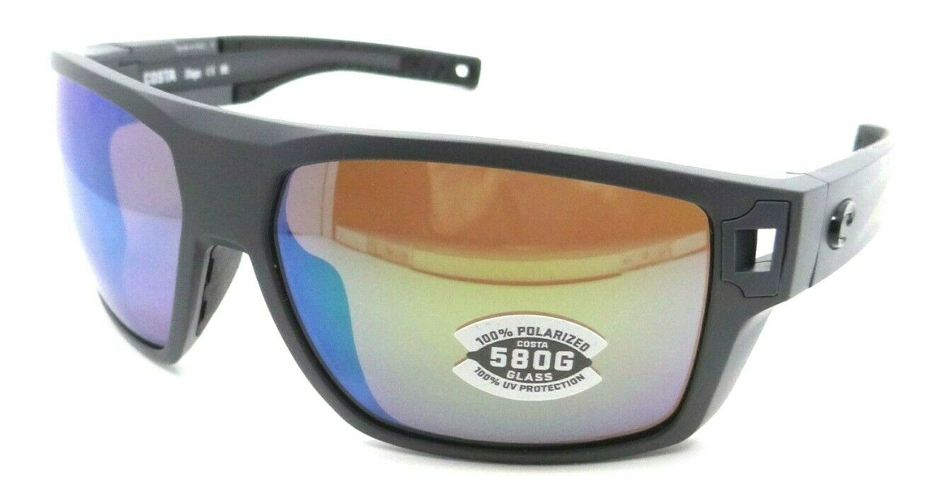Costa Del Mar Sunglasses Diego 62-14-113 Matte Gray / Green Mirror 580G Glass-097963837767-classypw.com-1