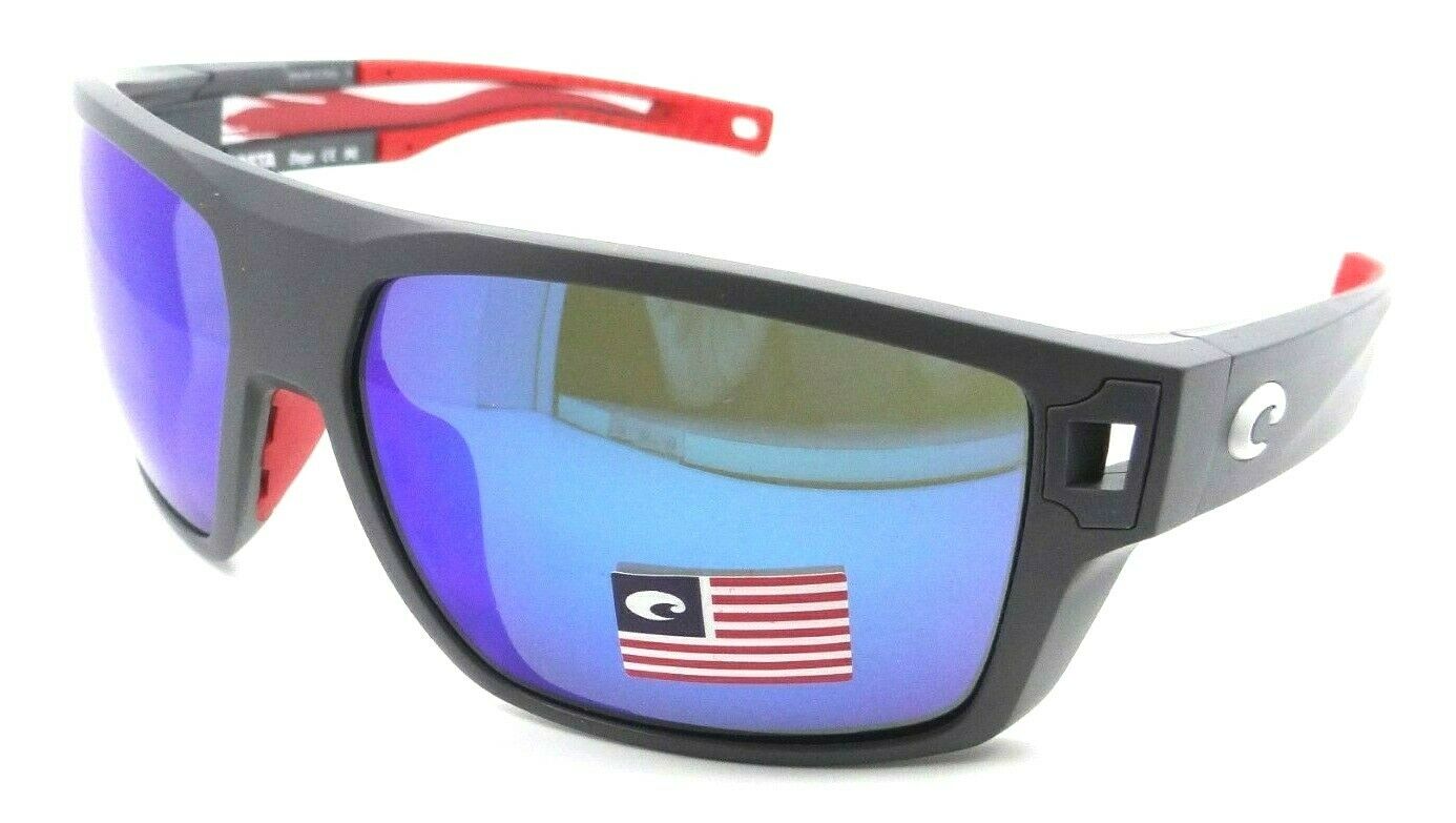 Costa Del Mar Sunglasses Diego 62-14-113 Matte USA Gray / Blue Mirror 580G Glass-0097963855792-classypw.com-1