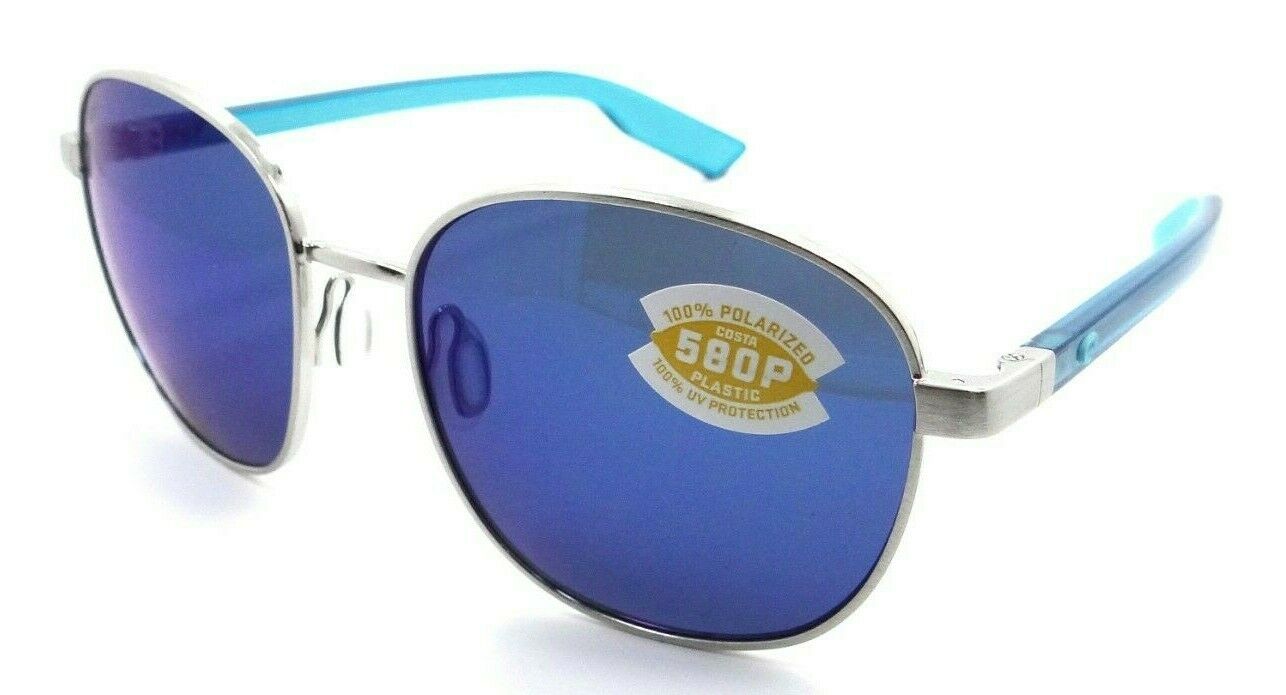 Costa Del Mar Sunglasses Egret 55-18-133 Brushed Silver / Blue Mirror 580P-097963843997-classypw.com-1