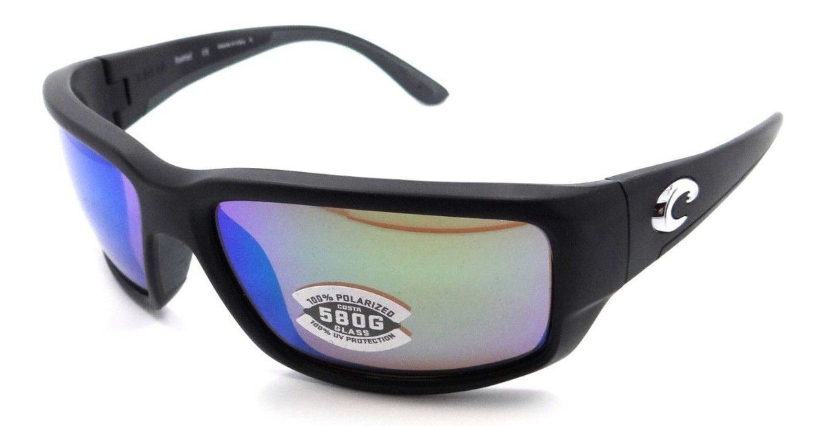 Costa Del Mar Sunglasses Fantail 59-14-127 Matte Black / Green Mirror 580G Glass-0097963477314-classypw.com-1