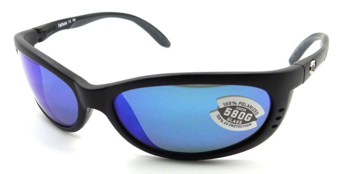 Costa Del Mar Sunglasses Fathom 61-16-130 Matte Black / Blue Mirror 580G Glass-0097963831680-classypw.com-1