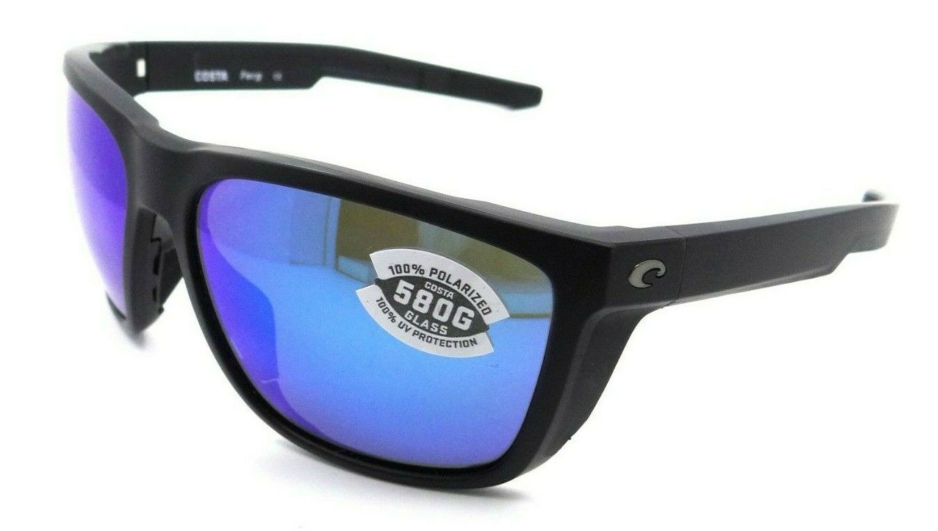 Costa Del Mar Sunglasses Ferg 59-16-125 Matte Black / Blue Mirror 580G Glass-0097963844116-classypw.com-1