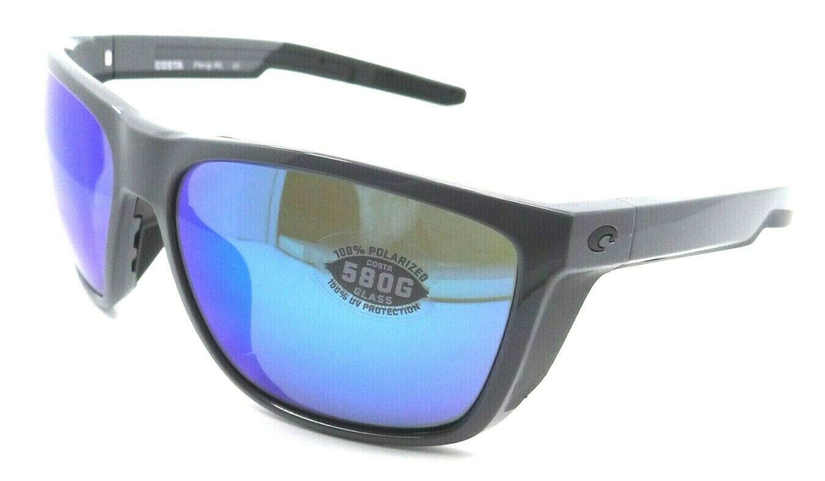 Costa Del Mar Sunglasses Ferg XL 62-16-130 Shiny Gray / Blue Mirror 580G Glass-0097963874281-classypw.com-1