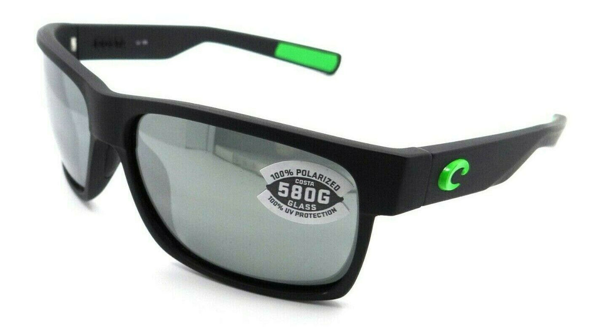Costa Del Mar Sunglasses Half Moon Matte Black / Gray Silver Mirror 580G Glass-097963666985-classypw.com-1