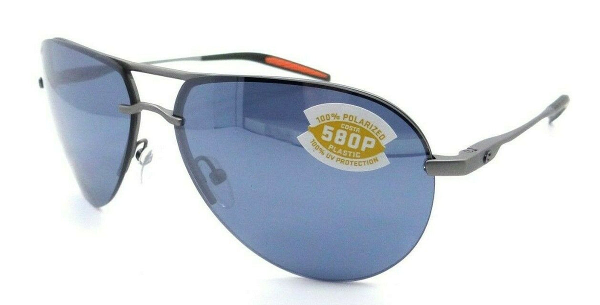 Costa Del Mar Sunglasses Helo Matte Silver Grey Orange / Gray Silver Mirror 580P-097963809207-classypw.com-1