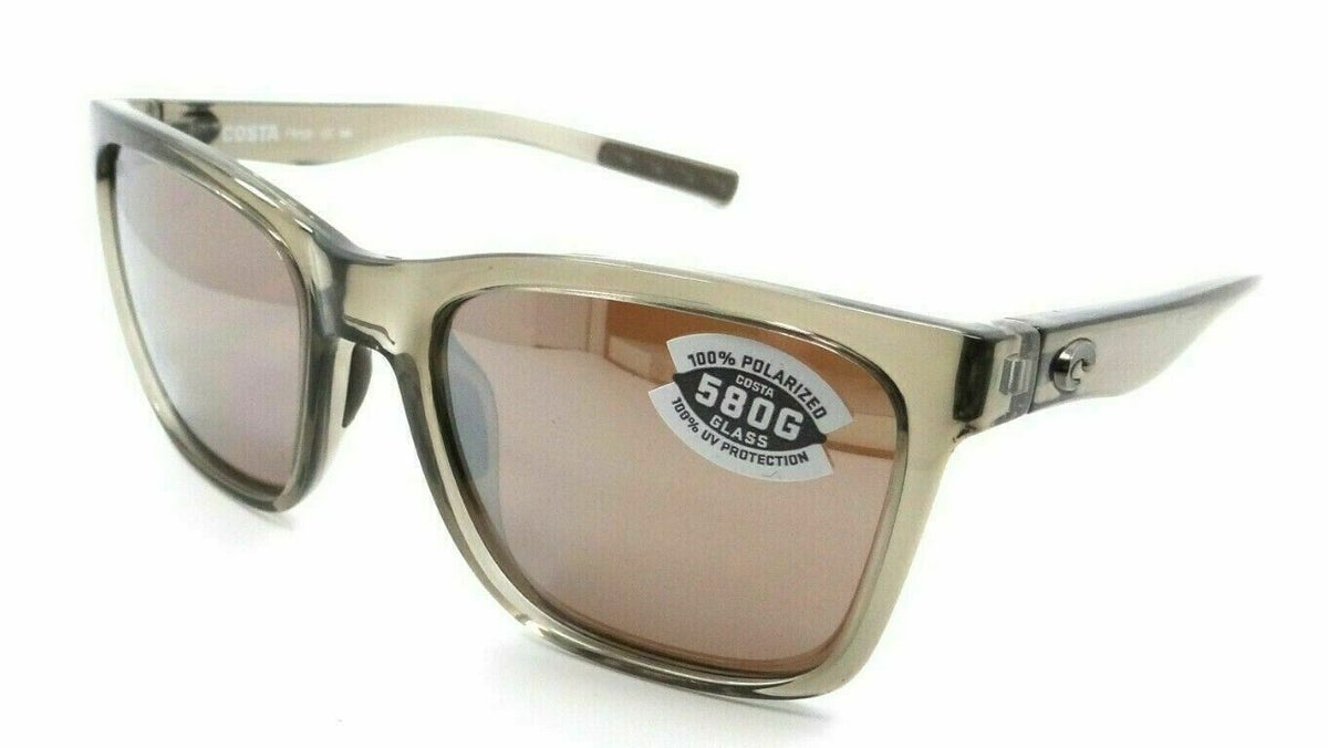 Costa Del Mar Sunglasses Panga 56-20-135 Shiny Taupe Crystal /Silver Mirror 580G-0097963818919-classypw.com-1