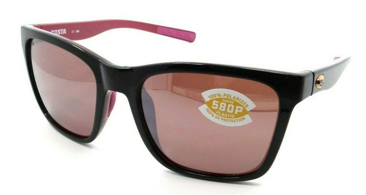 Costa Del Mar Sunglasses Panga Shiny Black Crystal Fuchsia / Silver Mirror 580P-097963813105-classypw.com-1
