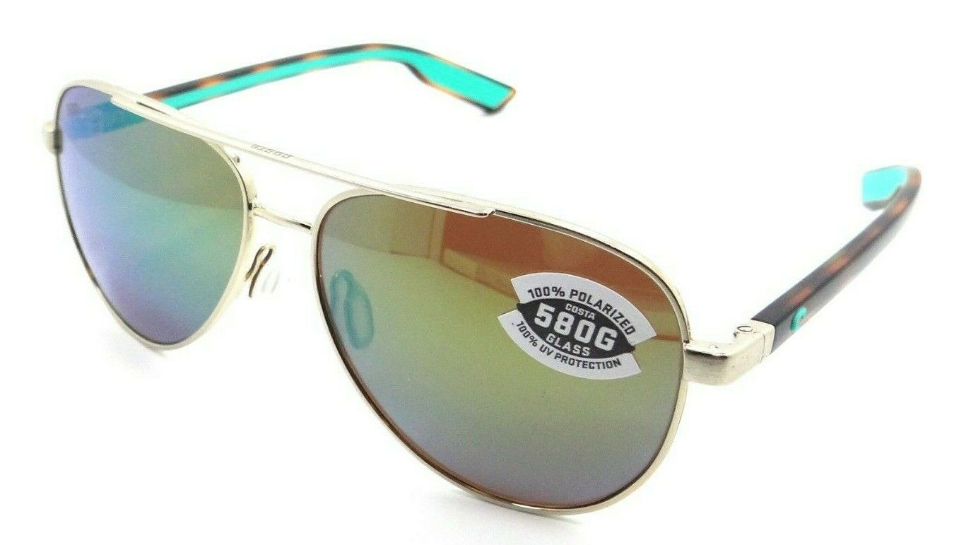Costa Del Mar Sunglasses Peli 57-14-140 Brushed Gold / Green Mirror 580G Glass-0097963844420-classypw.com-1