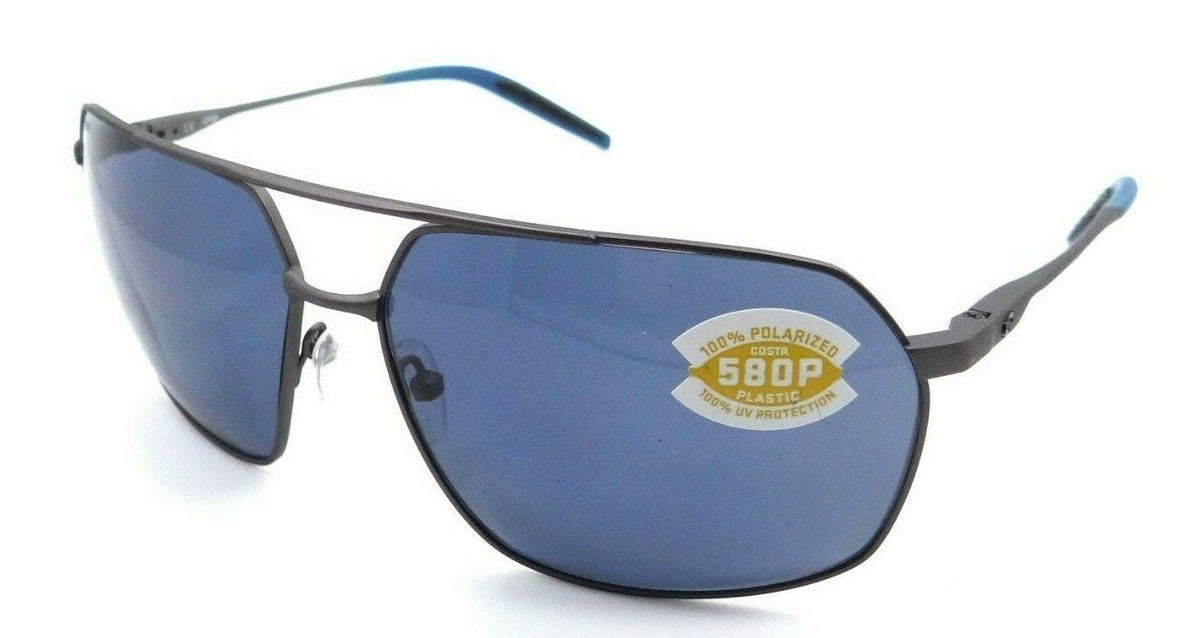 Costa Del Mar Sunglasses Pilothouse Matte Dark Gunmetal + Blue / Black Gray 580P-097963809092-classypw.com-1