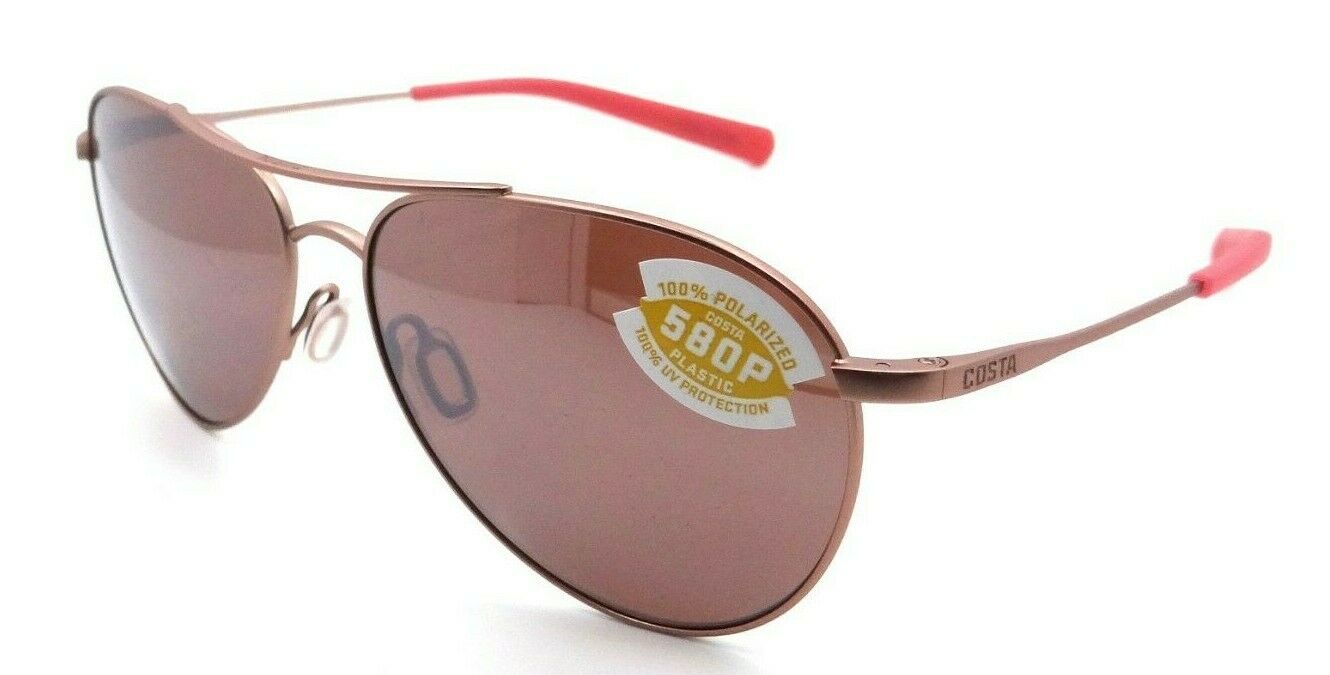 Costa Del Mar Sunglasses Piper Satin Rose Gold / Copper Silver Mirror 580P-097963824507-classypw.com-1