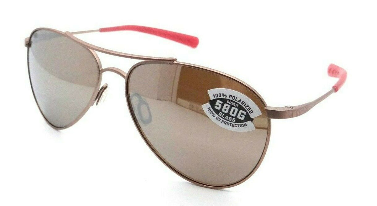 Costa Del Mar Sunglasses Piper Satin Rose Gold / Silver Mirror 580G Glass-097963665780-classypw.com-1