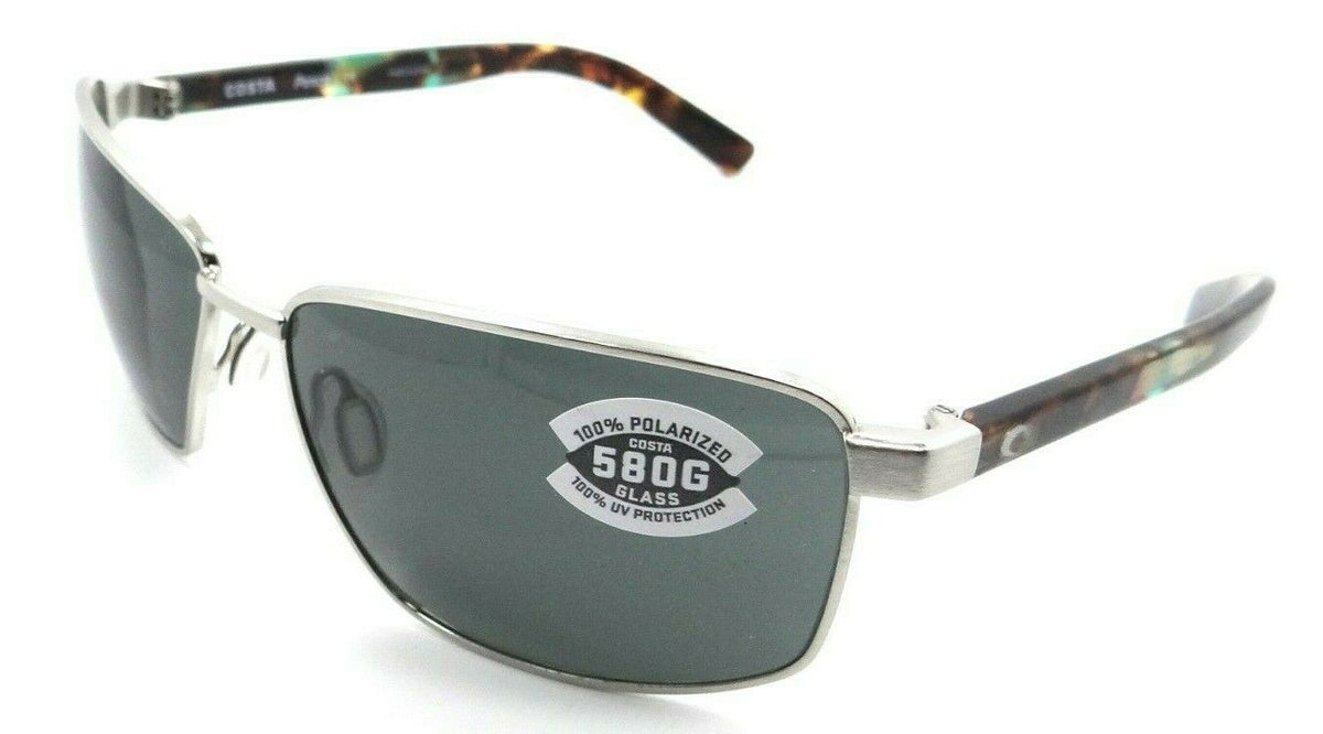 Costa Del Mar Sunglasses Ponce 63-15-130 Brushed Silver / Gray 580G Glass-097963820561-classypw.com-1