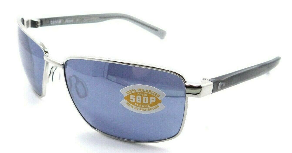 Costa Del Mar Sunglasses Ponce 63-15-130 Shiny Silver / Gray Silver Mirror 580P-0097963820486-classypw.com-1
