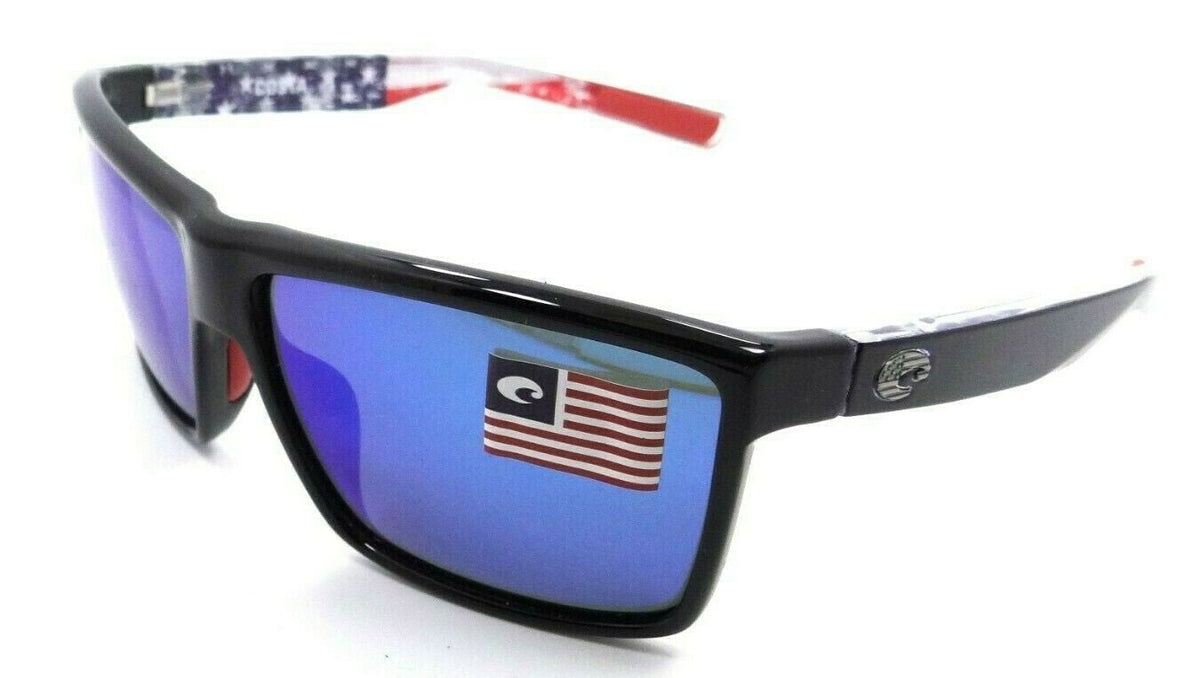 Costa Del Mar Sunglasses Rinconcito 60-12-135 Shiny USA Black / Blue Mirror 580G-0097963855891-classypw.com-1