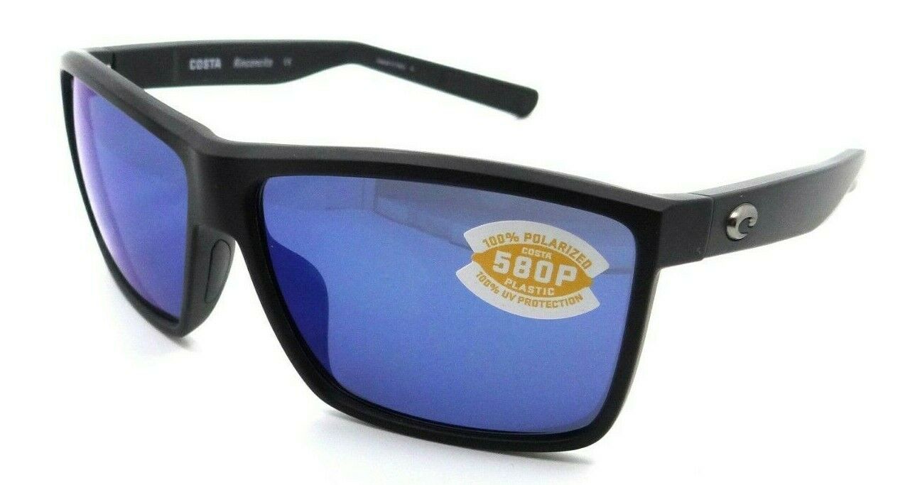 Costa Del Mar Sunglasses Rinconcito 60-12-140 Matte Black / Blue Mirror 580P-0097963813150-classypw.com-1
