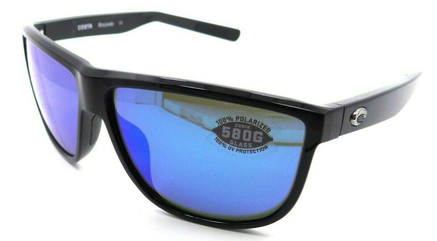 Costa Del Mar Sunglasses Rincondo 61-12-140 Shiny Black / Blue Mirror 580G Glass-097963874151-classypw.com-1