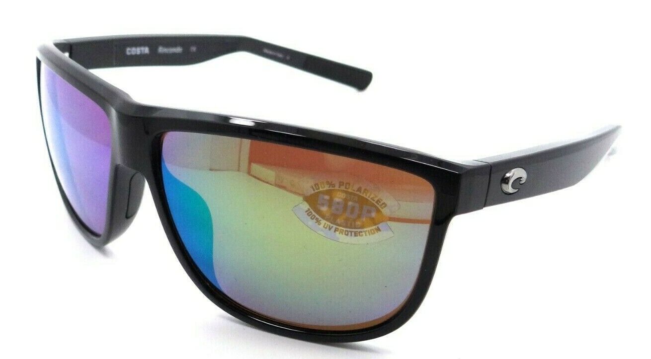 Costa Del Mar Sunglasses Rincondo 61-12-140 Shiny Black / Green Mirror 580P-097963874168-classypw.com-1