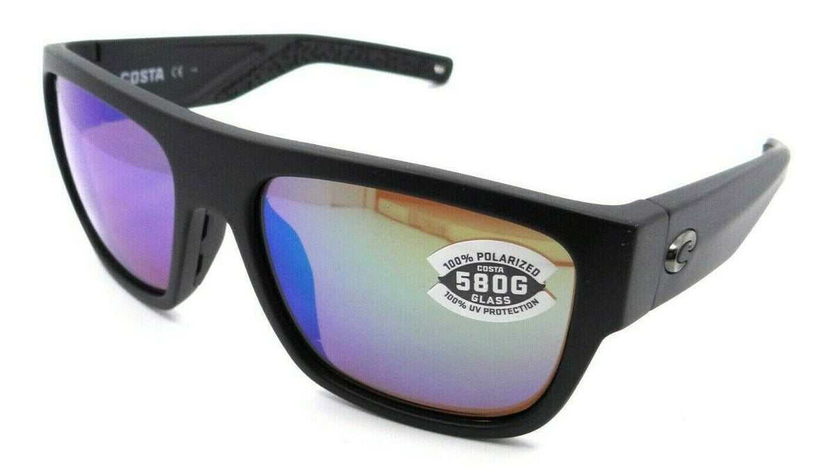 Costa Del Mar Sunglasses Sampan 60-17-136 Matte Black / Green Mirror 580G Glass-0097963837866-classypw.com-1