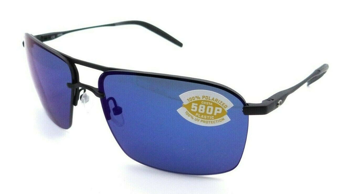 Costa Del Mar Sunglasses Skimmer SKM 11 Matte Black / Blue Mirror 580P-097963809146-classypw.com-1