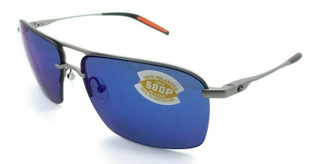 Costa Del Mar Sunglasses Skimmer SKM 228 OBMP Matte Silver / Blue Mirror 580P-097963809153-classypw.com-1