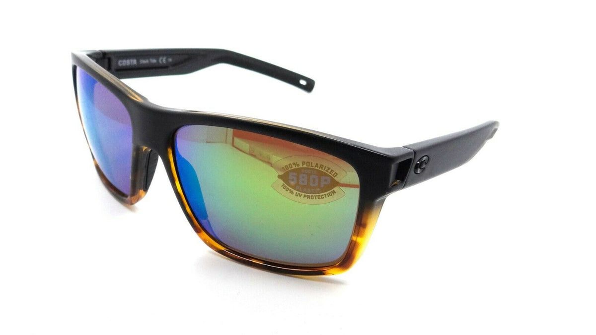 Costa Del Mar Sunglasses Slack Tide Matte Black - Tortoise / Green Mirror 580P-097963666220-classypw.com-1