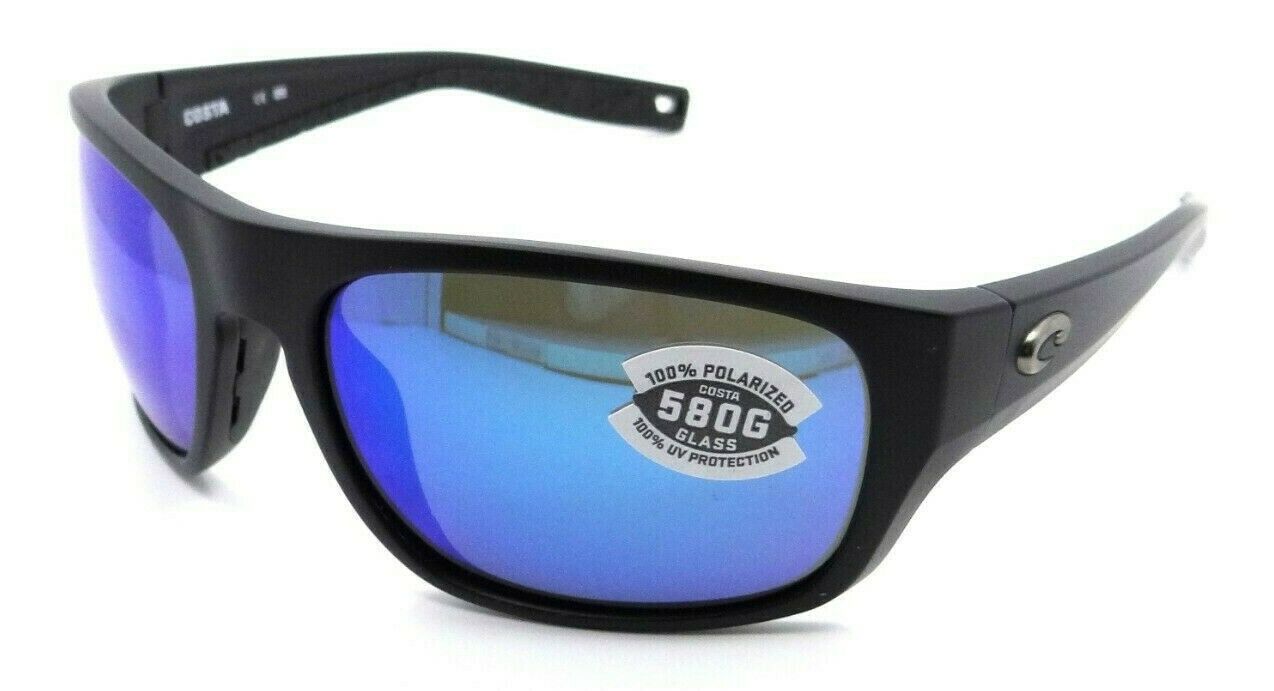 Costa Del Mar Sunglasses Tico 60-17-119 Matte Black / Blue Mirror 580G Glass-097963818575-classypw.com-1