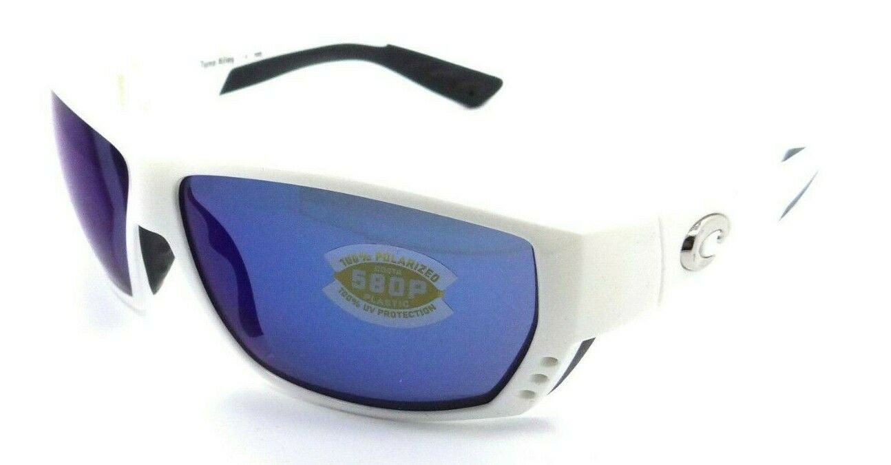 Costa Del Mar Sunglasses Tuna Alley 62-11-115 White / Blue Mirror 580P-097963517041-classypw.com-1