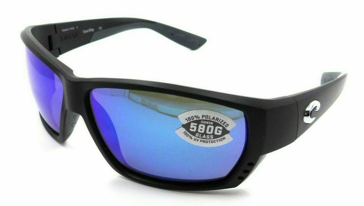 Costa Del Mar Sunglasses Tuna Alley 62-11-125 Matte Black/Blue Mirror 580G Glass-0097963497756-classypw.com-1