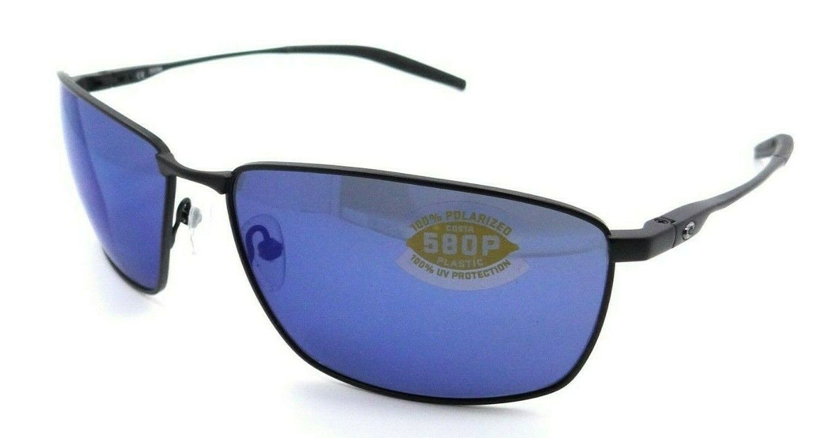 Costa Del Mar Sunglasses Turret 63-15-128 Matte Black / Blue Mirror 580P-097963809184-classypw.com-1
