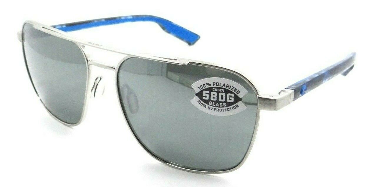Costa Del Mar Sunglasses Wader 58-16-140 Brushed Silver /Gray Silver Mirror 580G-097963844932-classypw.com-1