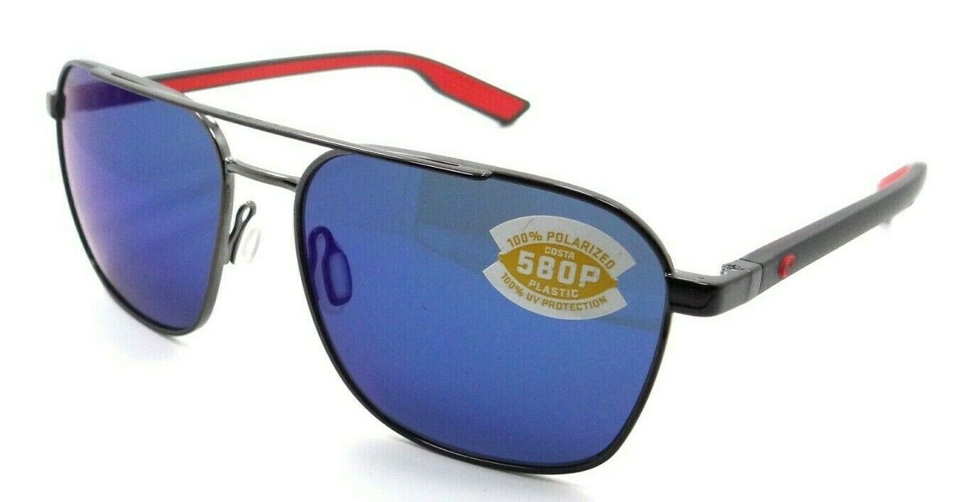 Costa Del Mar Sunglasses Wader 58-16-140 Shiny Gunmetal / Blue Mirror 580P-0097963845076-classypw.com-1