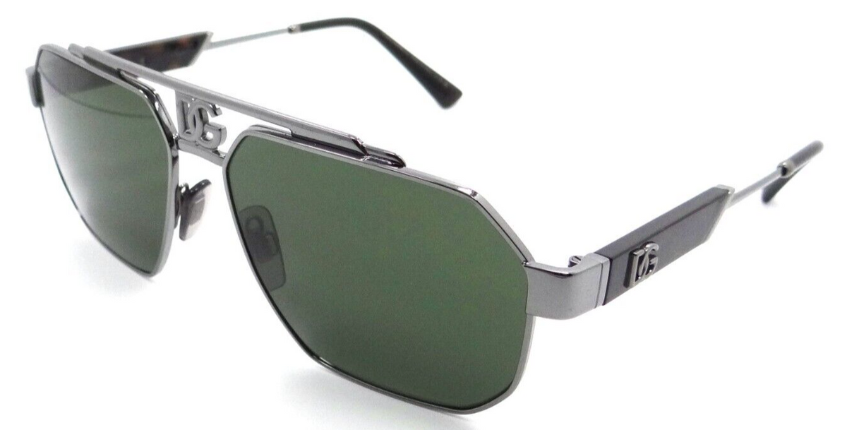 Dolce &amp; Gabbana Sunglasses DG 2294 04/71 59-15-145 Gunmetal / Dark Green Italy