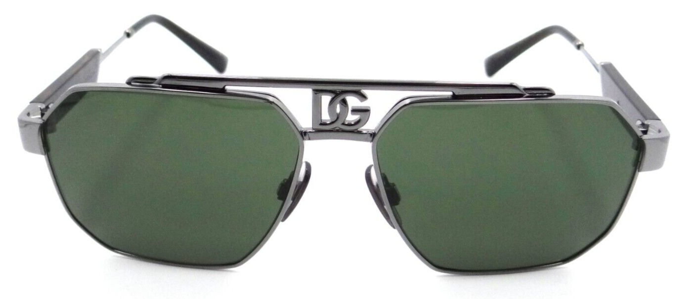 Dolce & Gabbana Sunglasses DG 2294 04/71 59-15-145 Gunmetal / Dark Green Italy