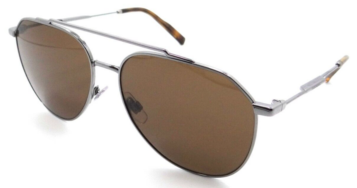 Dolce &amp; Gabbana Sunglasses DG 2296 04/73 58-15-145 Gunmetal / Brown Italy